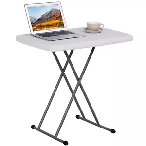 30" Folding Card Table Laptop Desk Party Dining Table with Resin Top for Adults - Picture 1 of 24