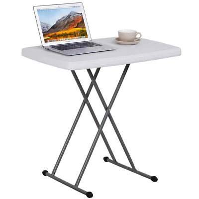 30'' Plastic Folding Tables Rectangular Utility Table Adjustable Height White - Image 1 of 4