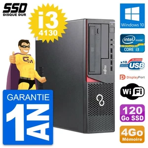 PC Fujitsu Esprimo E720 E85 + Dt Intel i3-4130 RAM 4Go SSD 120Go Windows 10 Wifi - Picture 1 of 3