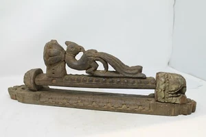 Antique Old Wooden Peacock Carved Door Panel Wall Bracket Statue Figure NH6344 - Picture 1 of 12