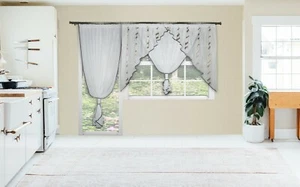 Balcón cortina prefabricada de Voile SET hermosa cortina AG24 A cortina de balcón puerta de balcón - Imagen 1 de 1