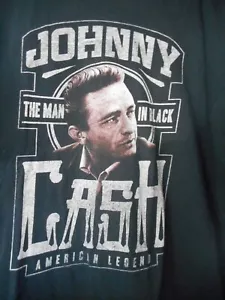 Schwarzes Johnny Cash Tee T-Shirt Kurzarm Baumwolle Unisex Gr. 3X Band Shirt - Bild 1 von 4