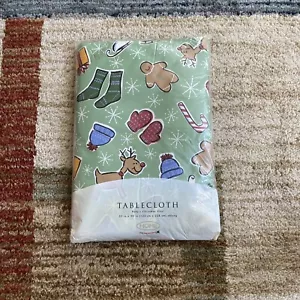 Neu Vinyl Tischdecke Urlaub Weihnachten länglich 52x90" Neu im Paket - Bild 1 von 3