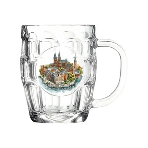 Tübinger Bierkrug Cologne Cathedral 20 oz Glass Oktoberfest Germany Bierdeckel - Picture 1 of 8