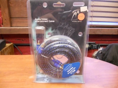 NEW Mobile Spec 17ft RCA Audio/Video Component Cable Ice Blue Twist Gold Plated - Image 1 of 2