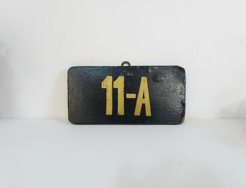 Vintage Door Number, School Class Door Sign, 11 - A Door Sign, Wooden Adress No Cover