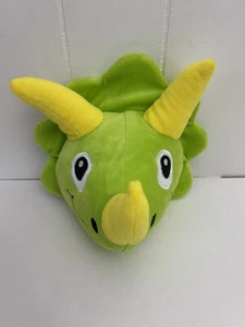 Divertido Express Triceratops Cabeza de Dinosaurio 8" Peluche Verde Peluche Juguete Suave - Imagen 1 de 9