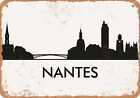 Metal Sign - Nantes Skyline - Vintage Look