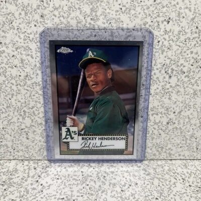 2021 Topps Chrome Platinum Anniversary #501 Rickey Henderson Oakland A's MLB HOF - Image 1 of 2