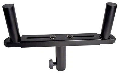 QTX Twin Stand Adapter 35mm PA Speaker Lighting Stand Pole Dual Mount Bracket