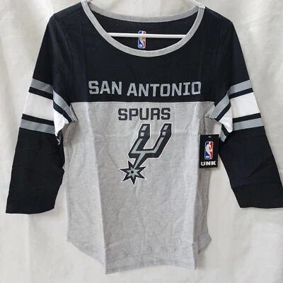 Ultra Game NBA San Antonio Spurs Womens 3/4 Sleeve Raglan T-Shirt,Heather Gray,M - Image 1 of 4