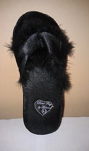 PANTOFOLE - PAGINA BETTIE GLAMOUR - 6,5"M" - DI DRAVEN - NERO/PELLICCIA - VENDITA FINALE - NUOVE* - Foto 1 di 4