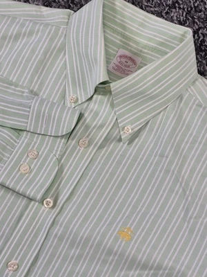 Brooks Brothers Mens Long Sleeve Button Down Striped Medium Non Iron Traditional - Image 1 of 4
