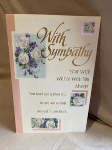 Sympathy Wife Greeting Card w/Envelope NEW - Picture 1 of 2