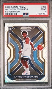 Panini Prizm Anthony Edwards 2020 plata PSA 9 RC como nuevo novato 🔥 - Imagen 1 de 2