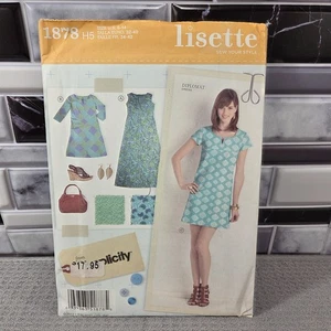 Vestido Lisette Simplicity patrón de costura SIN CORTAR 1878 Misses 3 longitudes talla 6-14 - Imagen 1 de 4