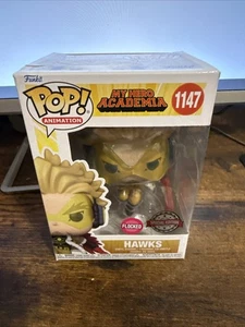 Funko Pop! My Hero Academia Hawks FLOCKED SPECIAL EDITION *DAMAGED BOX* - Picture 1 of 6
