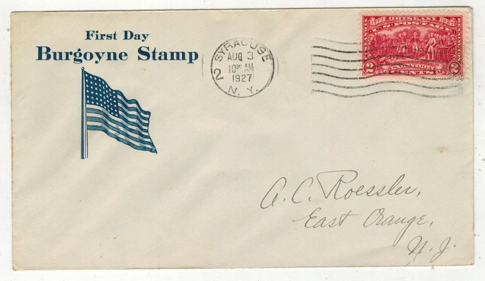 1927 FIRST DAY ISSUE 644-5 BATTLE OF SARATOGA BURGOYNE BY ROESSLER SYRACUSE NY - Image 1 of 1