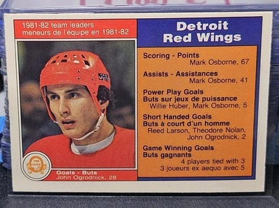 82-83 O-Pee-Chee John Ogrodnick Scoring Leaders 🚨🚨🚨 Detroit Red Wings  - Image 1 of 2