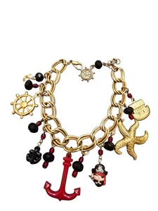 Vintage Nautical/Pirate Charm Bracelet (A8729) - Picture 1 of 5