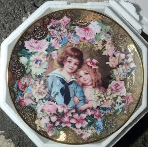 1992 Romantic Victorian Keepsake FIRST LOVE Hamilton Collection Plate - Picture 1 of 4