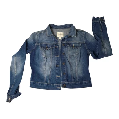 Abrigo Chaqueta Denim Jessica Simpson Para Mujer Azul Pixie Manga Larga Talla Mediana Foto 1 de 4