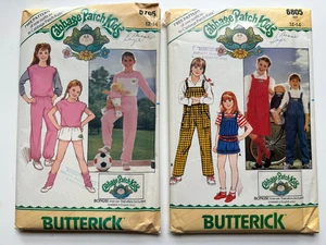 TWO Cabbage Patch Kids Size 12-14 + Doll 1984 Butterick Patterns # 6805 & #6705 - Picture 1 of 4
