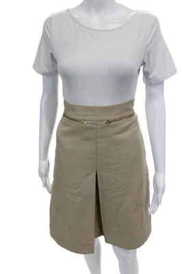 Falda COS Mujer Mezcla Algodón Dos Bolsillos Frontales Plisada Media Pantorrilla Beige Talla 34 Foto 1 de 4