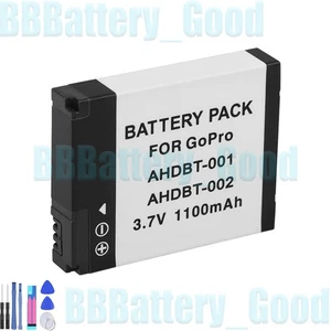1x Battery for GoPro AHDBT-001 AHDBT-002 HD HERO1 HERO2 HD HERO 1100mah - Picture 1 of 8