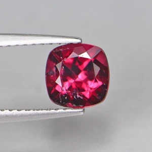 1.20 Cts Excellent VS Square Cushion Natural Rubelite Gemstone - Foto 1 di 5