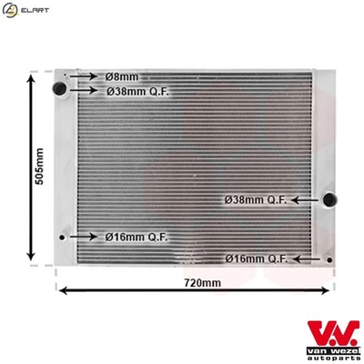 RADIATOR ENGINE COOLING 06002338 FOR BMW 5/E60/E61/7/E66/E67 N43B20A 2.0L 4cyl - Image 1 of 4