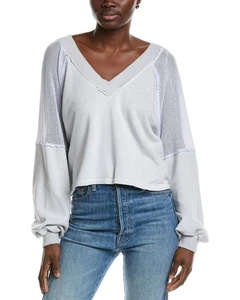 Project Social T Harley Seamed V-Neck Pullover Women's Blue M - Picture 1 of 3