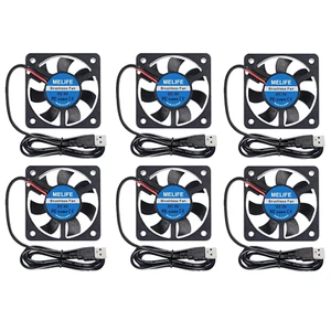 6Pcs 40Mm X10Mm DC 5V USB Brushless Cooling Fan, Dual Ball Bearing, Quiet - Picture 1 of 12