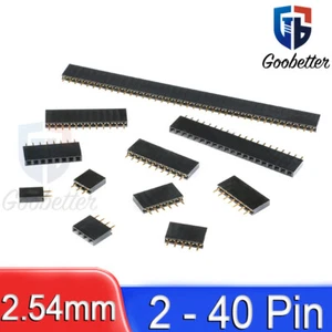 2 - 40 Pin Single Row Female Header Strip Socket 2.54mm Pitch Connector Straight - Picture 1 of 23