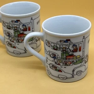 Pair Toscany Collection Christmas Reindeer Holiday Coffee Cup Mugs US Mail Japan - Bild 1 von 15