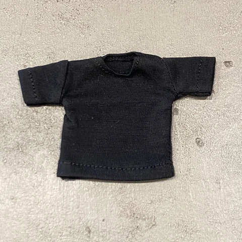 SU-CH-T-BK: 1/12 Black Short Sleeve T-Shirt for 6" muscular body (No Tracking) Cover
