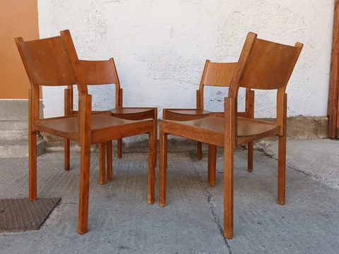 Stacking Chair Dining Room Chair Vintage Industry Plywood 60er Loft 1 V 24 Cover