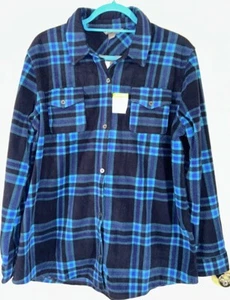 Eddie Bauer Plaid Fleece Button up Women's Large Anti-Pill NWT - Picture 1 of 7