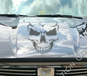 Skull Hood Vinyl Decal For Any Car Truck Sticker Death face Graphic 4x4 logo - Picture 1 of 12