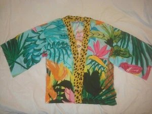 Kimono en polvo estampado de guepardo talla única para mujer nuevo con etiquetas - Imagen 1 de 5