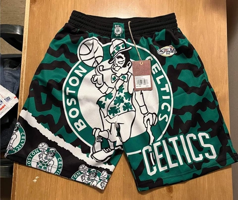 Mitchell & Ness NBA Boston Celtics Jumbotron 2.0 Sublimated Mesh Shorts Sz Small Cover