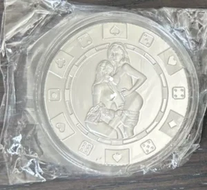 Naughty 1 Troy Oz .999 Fine Silver Round Coin Sexy Gals TWO Is Better Than ONE - Picture 1 of 2