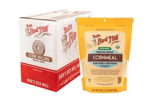 Bob's Red Mill Organic Medium Grind Cornmeal 24-ounce Pack of 4 - Picture 1 of 7