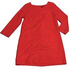 J. CREW Red-Orange Sheath Wool Blend Dress Stretch Pockets Lined Shift Size 10
