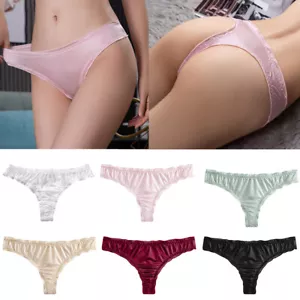 Sexy Satin Höschen T-Back G-String-Tanga Knickers Slips Unterwäsche Bikini ↓ - Bild 1 von 31