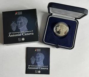 5 Euros Plata en PP Italia 2022, 200. Fallecimiento Antonio Canova - Imagen 1 de 3