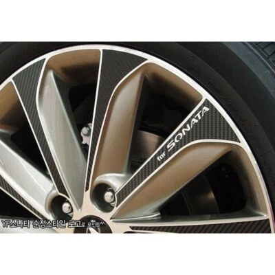 Calcomanía de rueda de afinación de carbono negra pegatina completa para Hyundai i45/YF Sonata 2013 17" Foto 1 de 2