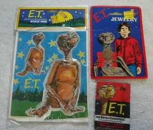Vintage 1982 E.T. The Extra-Terrestrial Stick-Ons Sticker Karten Sealed Lot A.D. - Bild 1 von 7