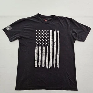 USA Flag Rothco Black Short Sleeve Cotton T-Shirt Men's XL - Picture 1 of 7