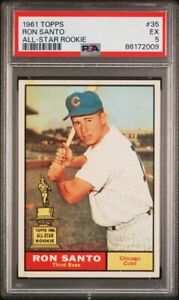 PSA 5 1961 Topps Baseball #35 Ron Santo All-Star Rookie Chicago Cubs No Reserve